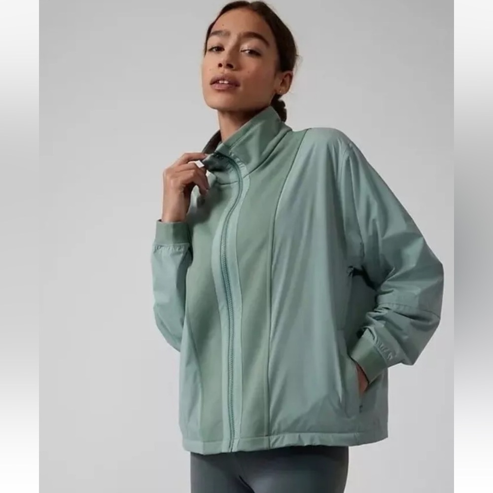 Athleta Evolve Hybrid Fleece Jacket Travel Commute #983659 W1396 Sz S